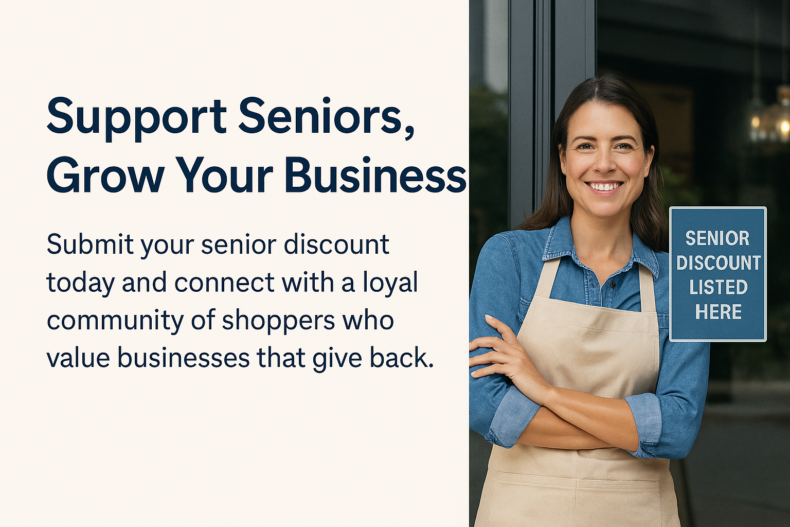 Submit a Senior Discount storefront graphic