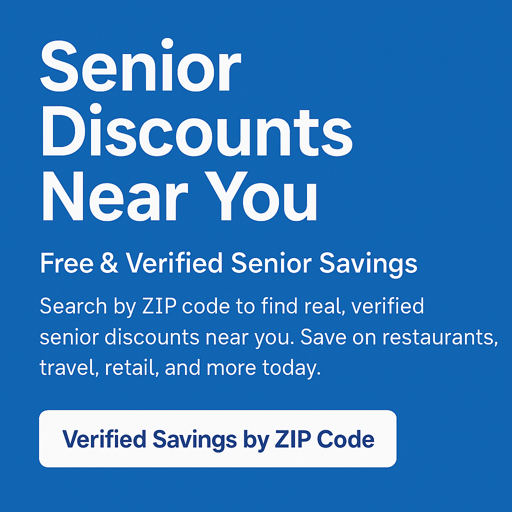 Senior Discount Code Senior Discounts Near You | Free & Verified Senior Savings by Zip Code